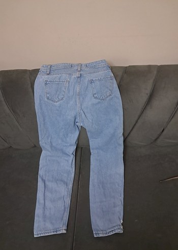 Kadın Mavi Bol Kesim Kot Pantolon - Görsel 4