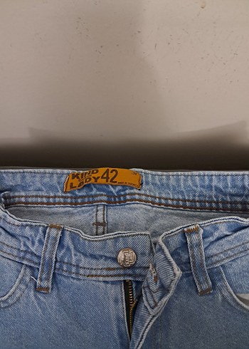 Kadın Mavi Bol Kesim Kot Pantolon - Görsel 3