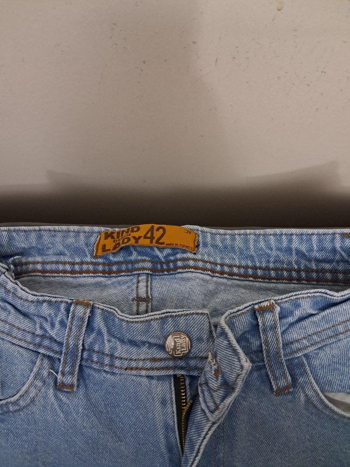 Kadın Mavi Bol Kesim Kot Pantolon - Görsel 3