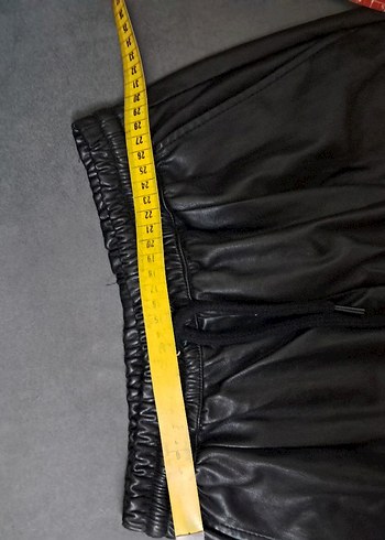 Siyah Deri Salaş Kemerli Kadın Pantolon - Görsel 11