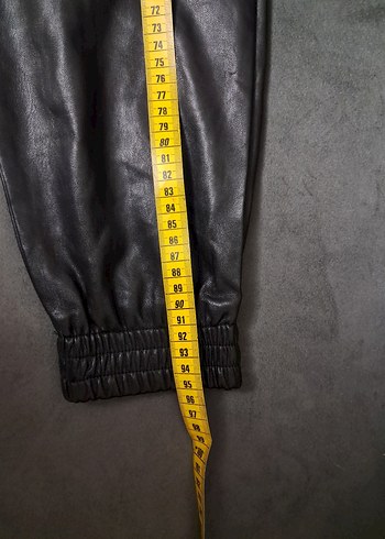 Siyah Deri Salaş Kemerli Kadın Pantolon - Görsel 10