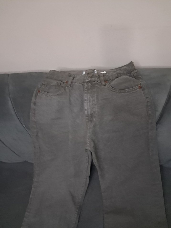 Gri Midi Kadın Denim Pantolon - Görsel 2