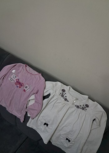 Kız Çocuk Pembe Nakışlı Uzun Kollu Pamuklu Tişört - Görsel 13