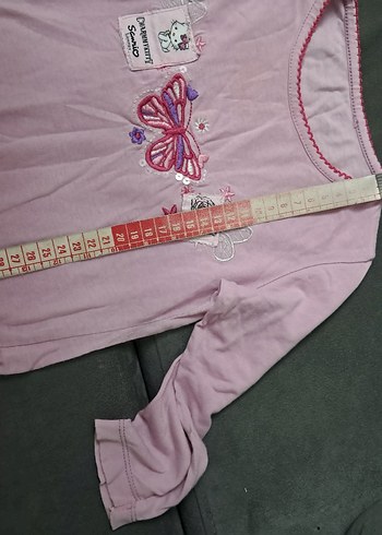 Kız Çocuk Pembe Nakışlı Uzun Kollu Pamuklu Tişört - Görsel 9