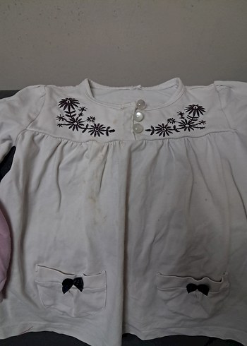 Kız Çocuk Pembe Nakışlı Uzun Kollu Pamuklu Tişört - Görsel 14