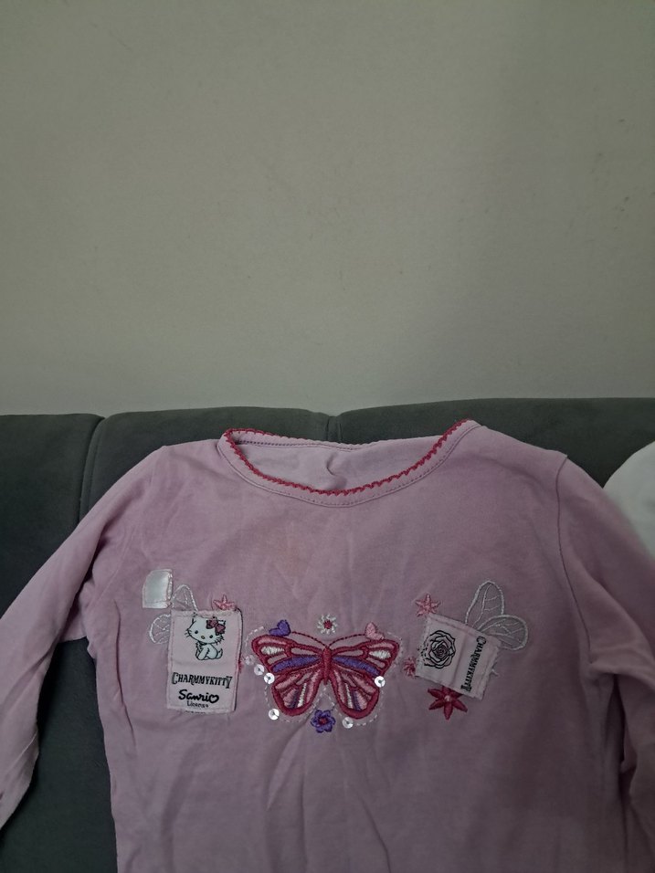 Kız Çocuk Pembe Nakışlı Uzun Kollu Pamuklu Tişört - Görsel 3