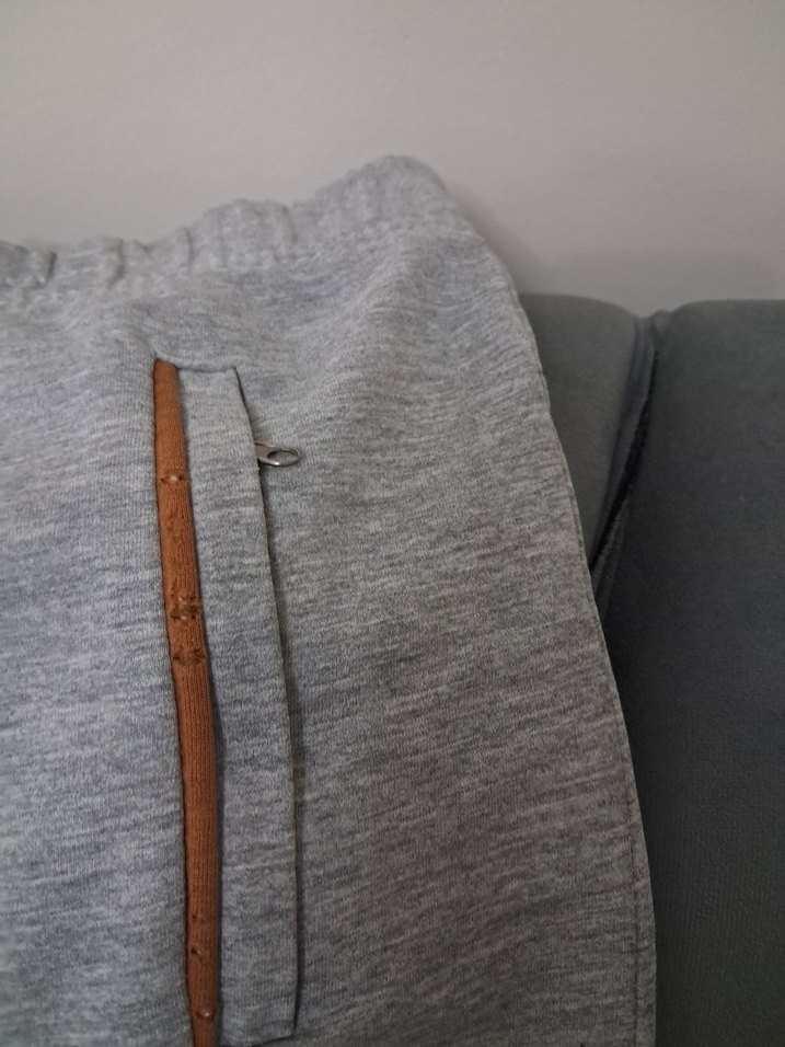 Gri Kadın Fermuarlı Rahat Eşofman Altı - Görsel 5