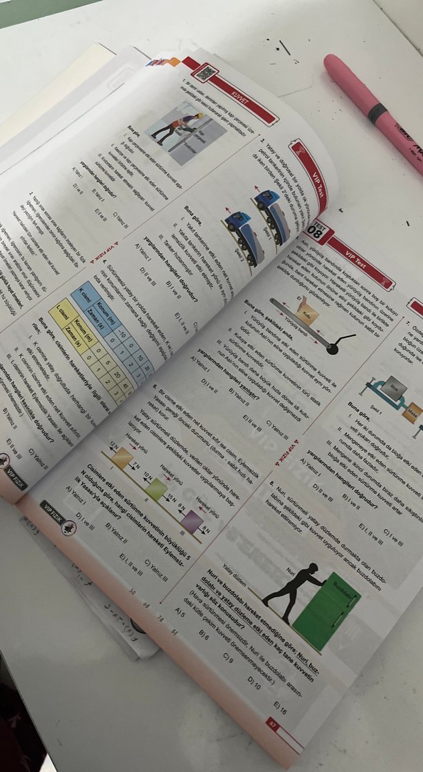 VIP Fizik TYT Soru Bankasıilk 60 sayfası çözülğ - Görsel 3