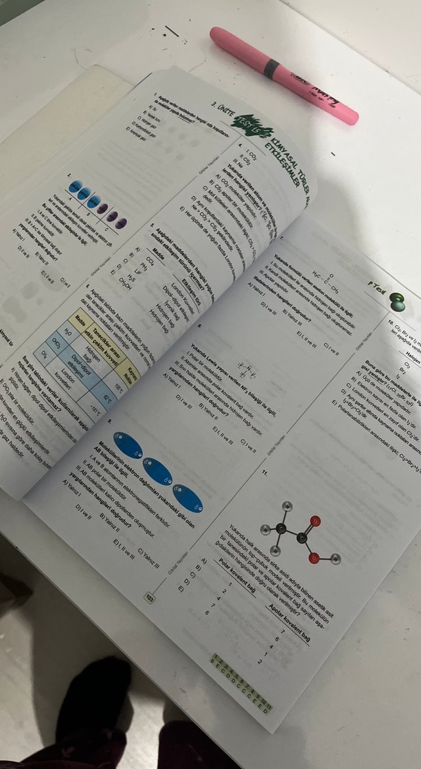 TYT Kimya Soru Bankası - Orbital Yayınları ilk 80 sayfası çözülü - Görsel 3