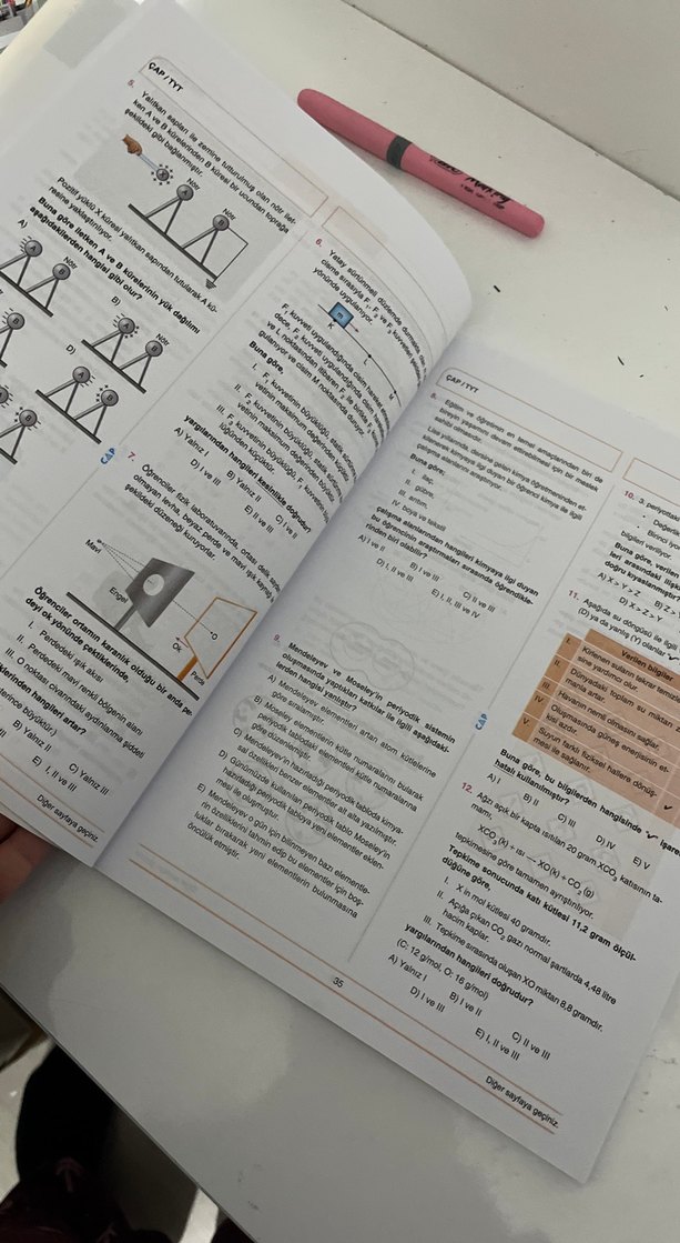 CAPUP TYT Fen Bilimleri 20 Deneme Kitabı ilk 3 denemesi çözülü - Görsel 2