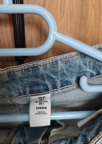 s Beden Mavi Kadın Denim Midi Etek