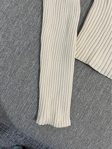 KÜRK YAKA KREM RENK KAZAK - Görsel 4