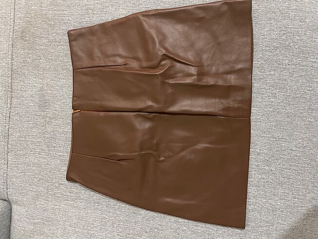 TABA RENGİ DERİ ETEK - Görsel 4