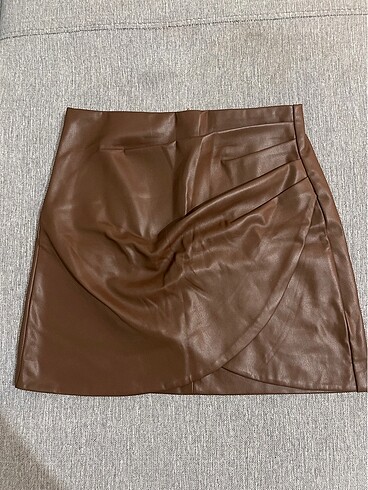 TABA RENGİ DERİ ETEK - Görsel 2