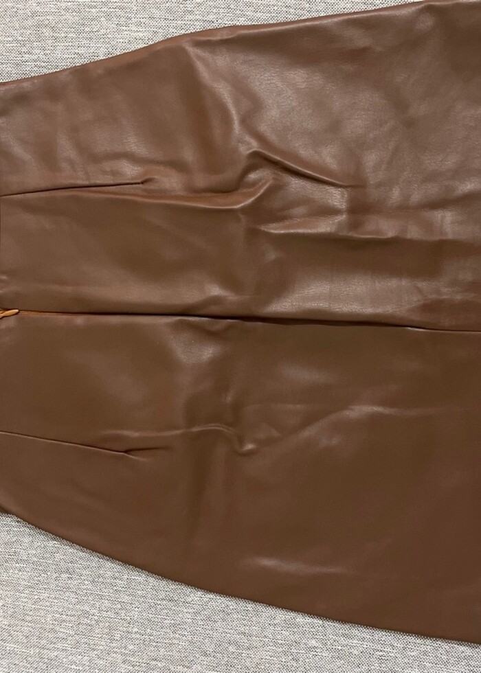 TABA RENGİ DERİ ETEK - Görsel 4