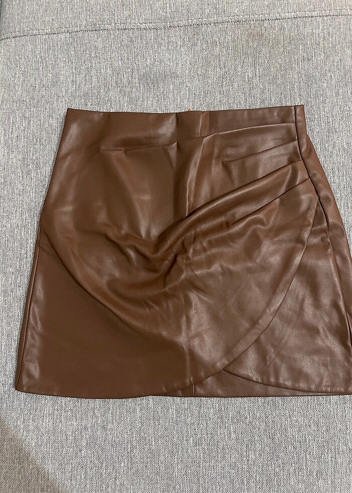 TABA RENGİ DERİ ETEK - Görsel 2