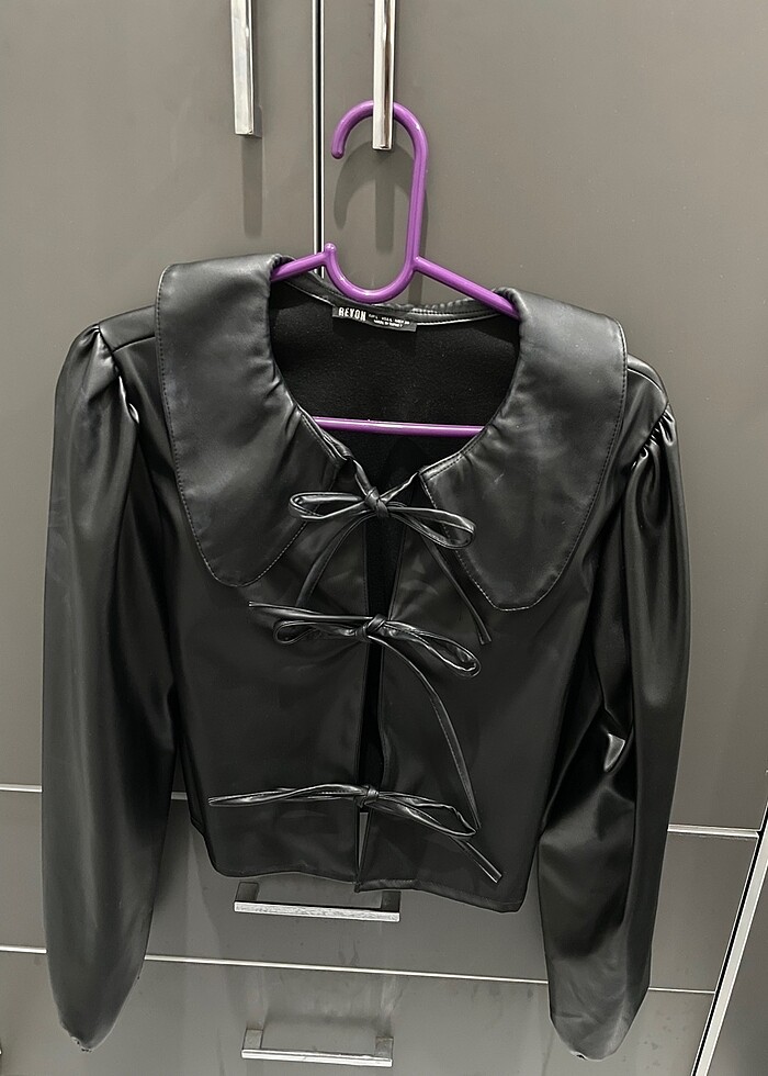 DERİ ÖNDEN BAĞLAMALI CEKET - Görsel 2