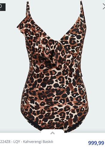 Leopar Desenli Fırfırlı Kadın Mayo - Görsel 4