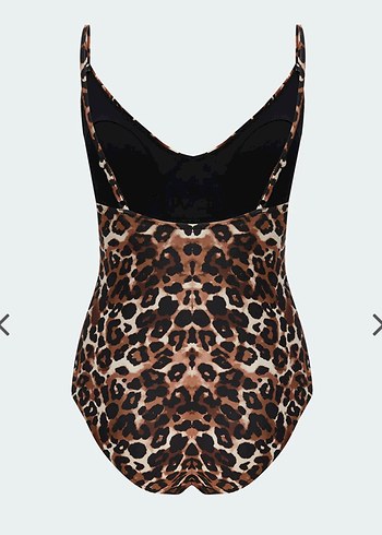 Leopar Desenli Fırfırlı Kadın Mayo - Görsel 2