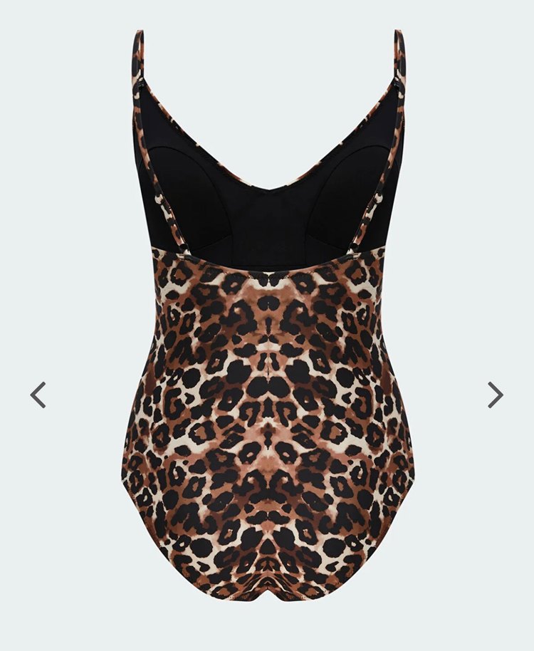 Leopar Desenli Fırfırlı Kadın Mayo - Görsel 2