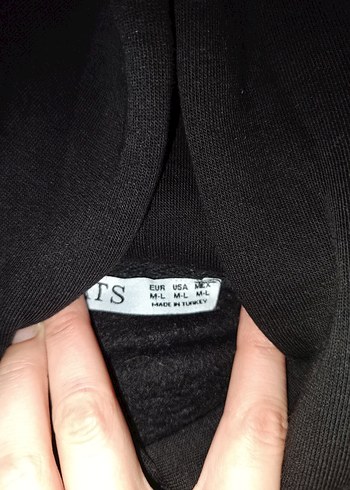 Mor ve Siyah Kapüşonlu Kadın Sweatshirt - Görsel 4