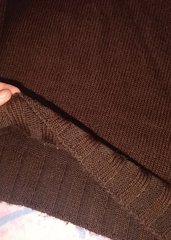 Kahverengi Örgü Kadın Triko Kazak - Görsel 6