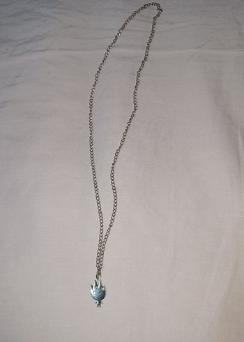 Gri Zincir Detaylı Minimalist Kolye - Görsel 2