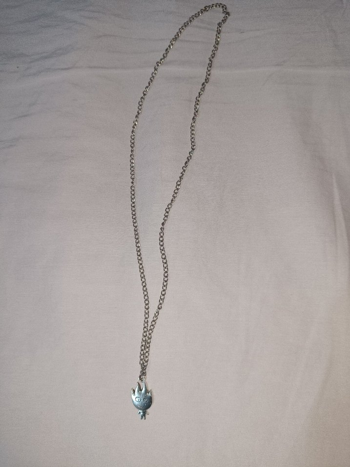 Gri Zincir Detaylı Minimalist Kolye - Görsel 2