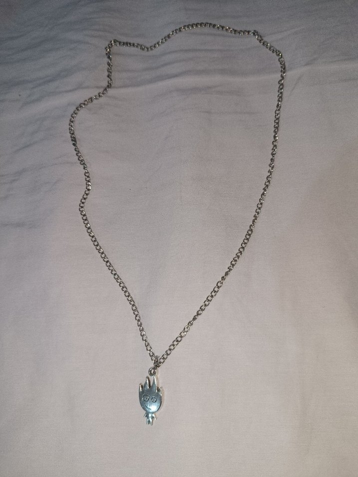 Gri Zincir Detaylı Minimalist Kolye - Görsel 4