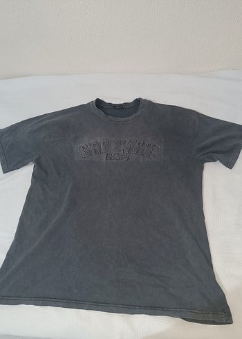 Gri Oversize Denim Tişört