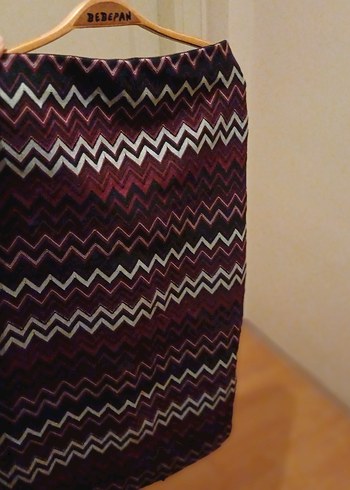 Bordo Desenli Midi Triko etek bir defa giyildi - Görsel 3