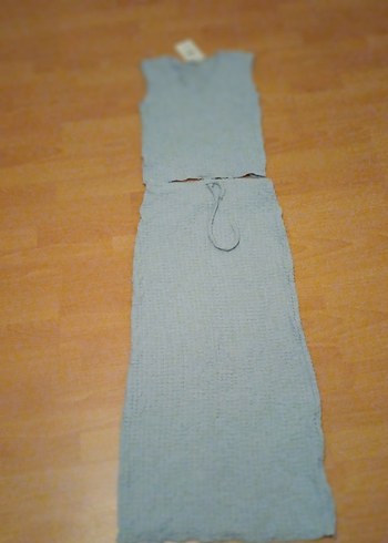 Siyah Uzun Dar Etek takım mavi rengide var likralı rahat - Görsel 3