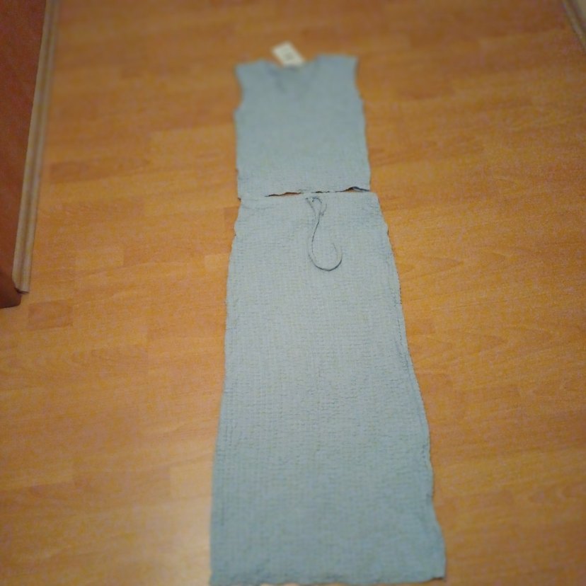 Siyah Uzun Dar Etek takım mavi rengide var likralı rahat - Görsel 3