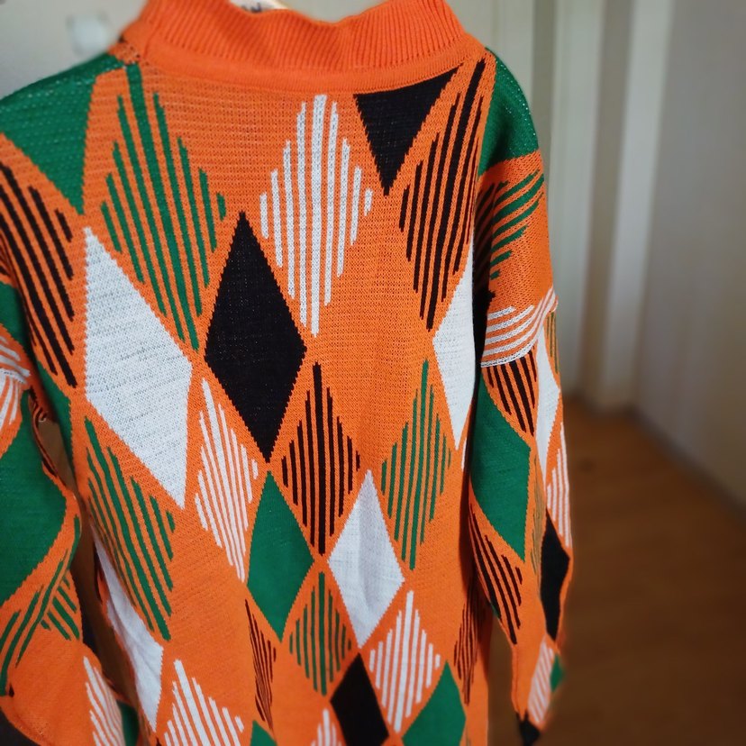 turuncu desenli kazak yeni standart  beden - Görsel 2