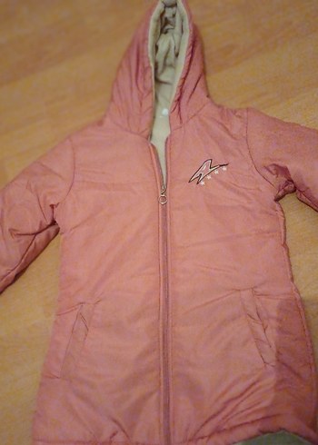 Kız Çocuk kapüşonlu Pembe Fermuarlı Mont  bembe.  rengide var - Görsel 2