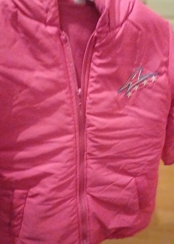 Kız Çocuk kapüşonlu Pembe Fermuarlı Mont  bembe.  rengide var - Görsel 5