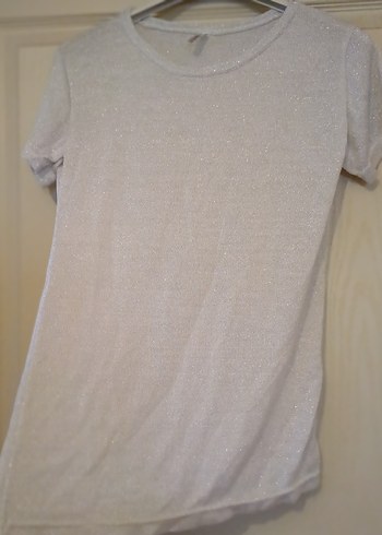 Gri Kısa Kollu tiriko simli bluz - Görsel 2