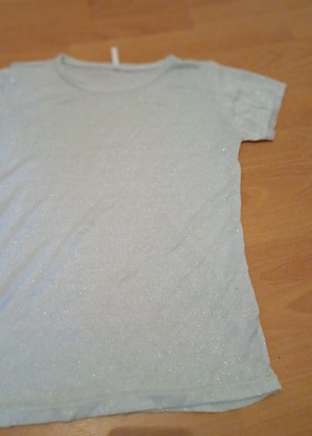 Gri Kısa Kollu tiriko simli bluz - Görsel 3