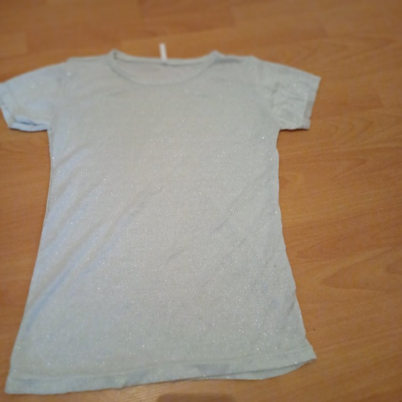 Gri Kısa Kollu tiriko simli bluz - Görsel 3