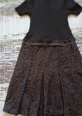 Kemer Detaylı kahve rengi Triko Midi Elbise 1 defa.giyildi - Görsel 2