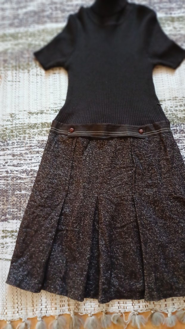 Kemer Detaylı kahve rengi Triko Midi Elbise 1 defa.giyildi - Görsel 2