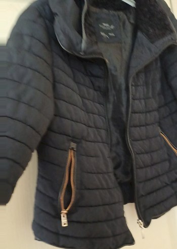 Fermuarlı Siyah Kadın Mont - Görsel 8