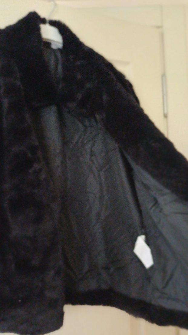 Siyah Kadın Midi Boy Kürk Detaylı Mont - Görsel 5