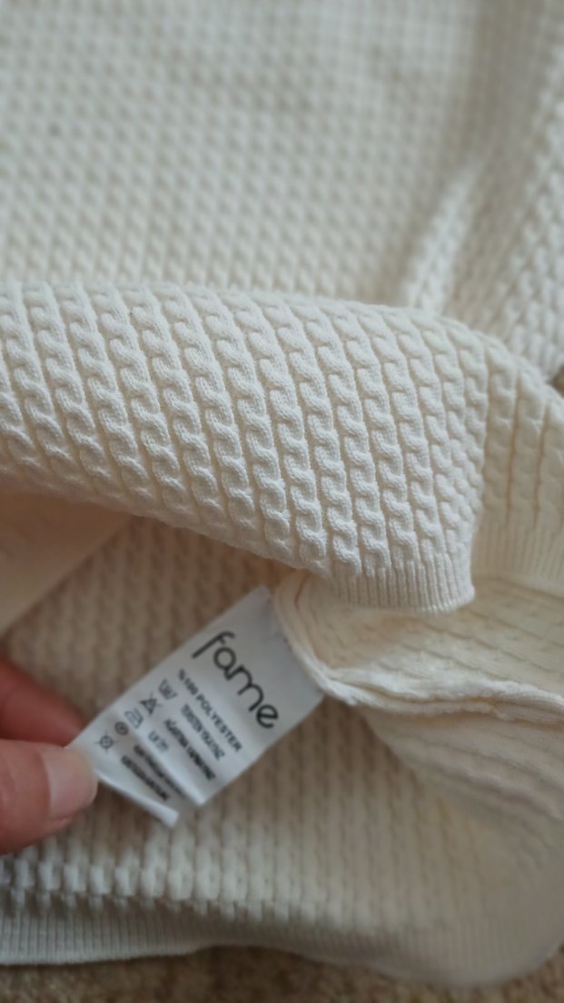 Beyaz ince triko kazak bir kere giyildi esnek rahat. - Görsel 5