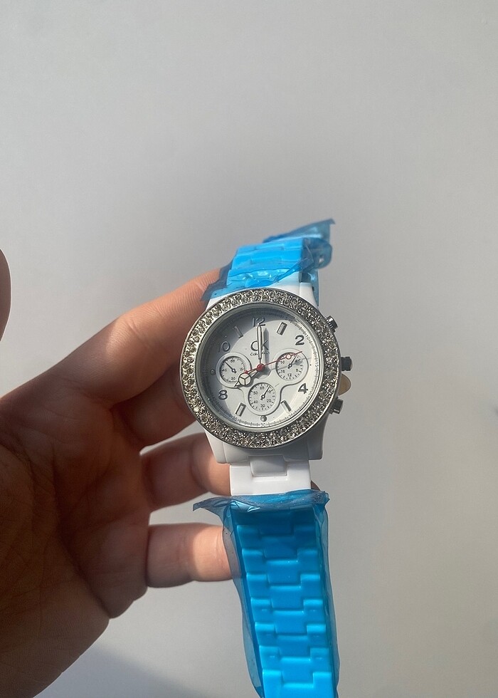 Calvin Klein taşlı beyaz saat - Görsel 2