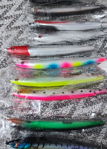 parlak Renkli 3 kancalı sahte balık 12 cm - Görsel 3