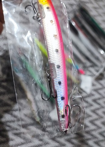 parlak Renkli 3 kancalı sahte balık 12 cm - Görsel 7