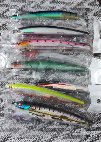 parlak Renkli 3 kancalı sahte balık 12 cm - Görsel 2