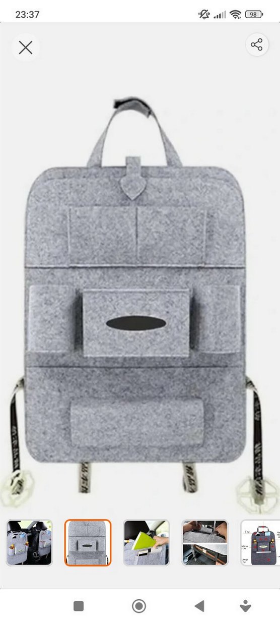 Yenibag Araç Koltuk Arkası Organizer 2'li Gri - Görsel 3