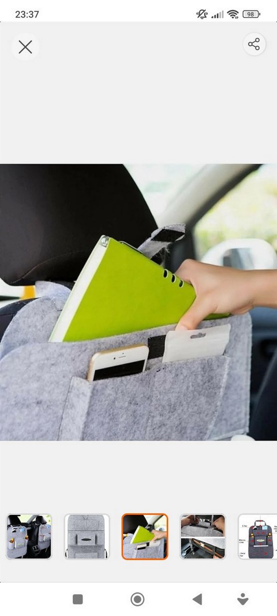 Yenibag Araç Koltuk Arkası Organizer 2'li Gri - Görsel 4